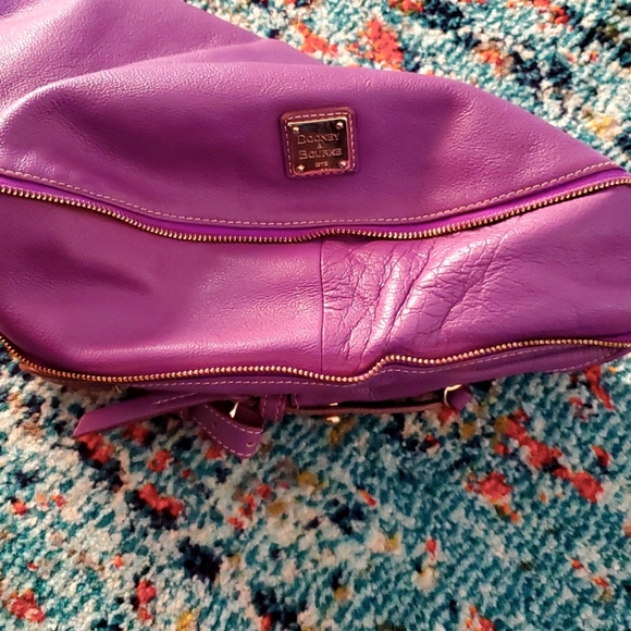 Dooney & Bourke Luna Hobo Bag Purse Purple Leather - Picture 6 of 8
